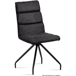 ESSZIMMERSTUHL (2er-Set) Devnet 47x92x60 Schwarz/Anthrazit