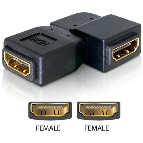 Delock HDMI-bus naar HDMI-bus adapter, 90 graden links, zwart