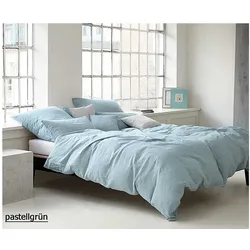 Elegante Bettwäsche Pure - 155x220 cm + 40x80 cm	pastellgrün