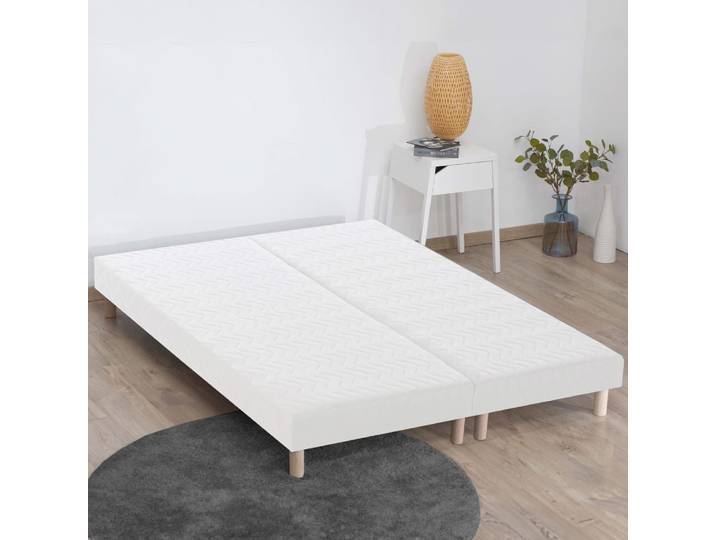 Sommier tapissier a lattes blanc 2x90x200 (180x200)