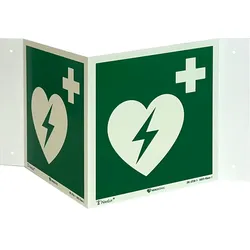 Winkelschild für Defibrillator