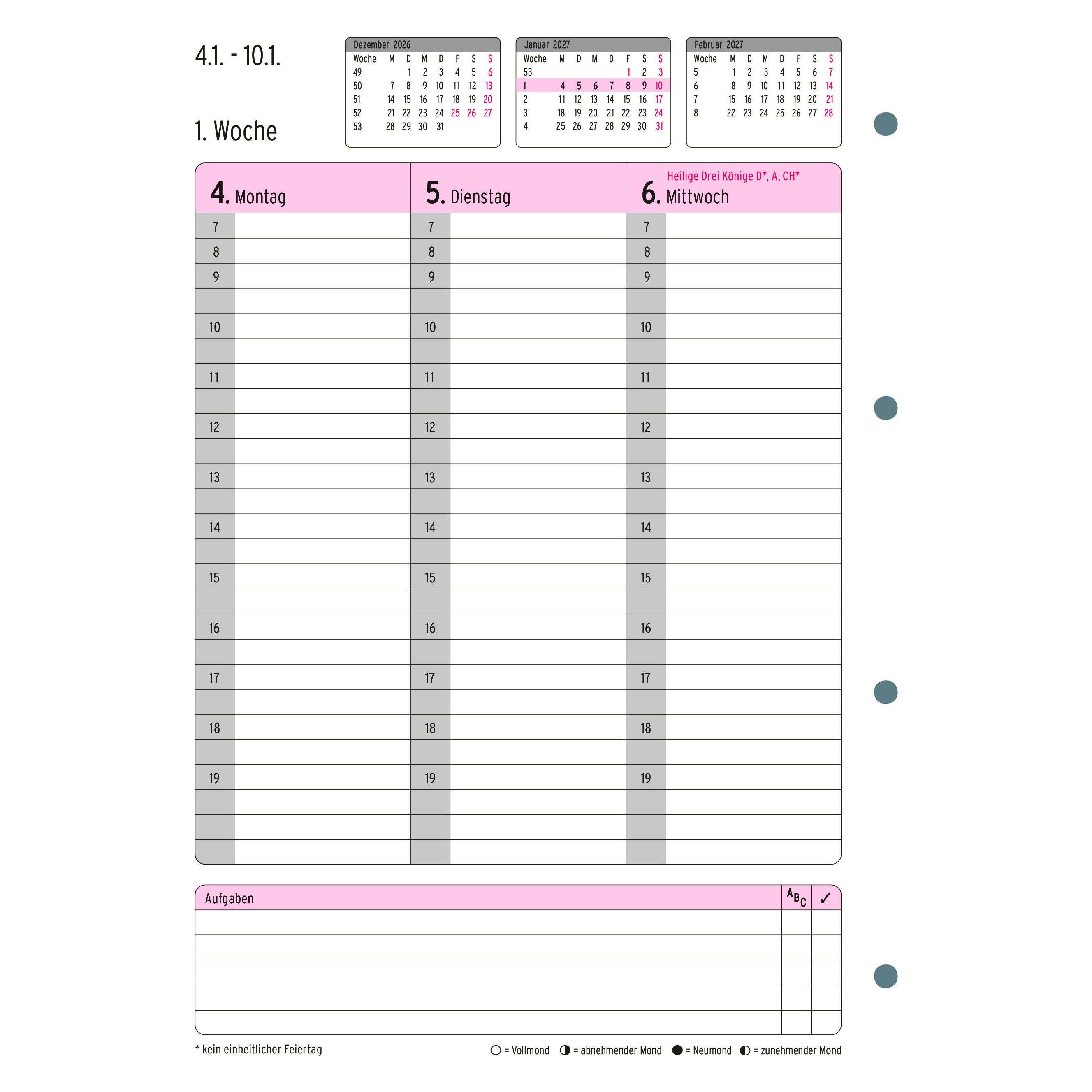 Chronoplan Wochenplan (A4, 1 Woche / 2 Seiten) (50707)