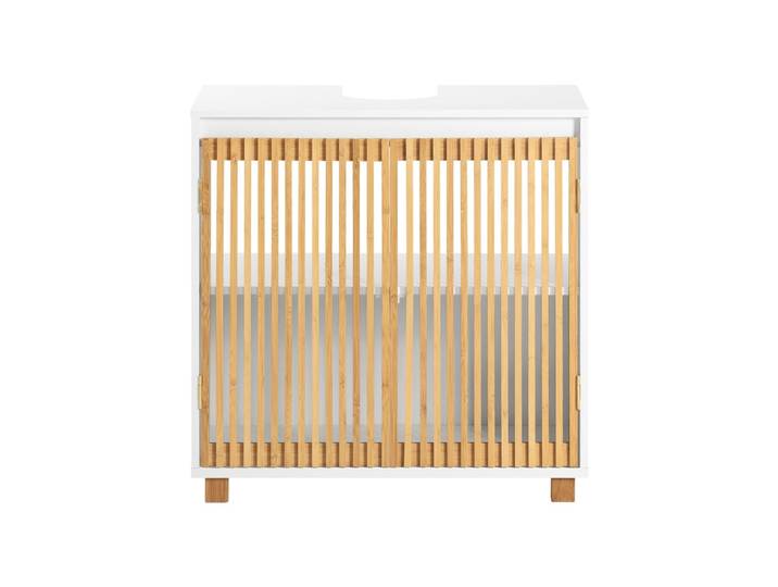 Meuble sous lavabo effet bois gris