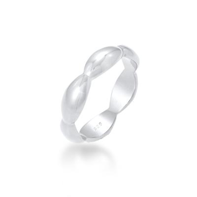 Fingerring ELLI "Oval Unendlich Trend 925 Silber" Gr. 52, silber, Fingerringe, Damen, 52mm, ohne Stein, Silber 925 (Sterlingsilber), Fingerring