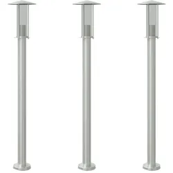 vidaXL Wegeleuchten 3 Stk. Silbern 100 cm Edelstahl
