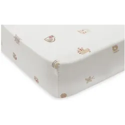 Jollein, Fixleintuch Babybett, Fixleintuch Jersey Animal Friends (140 x 70 cm)