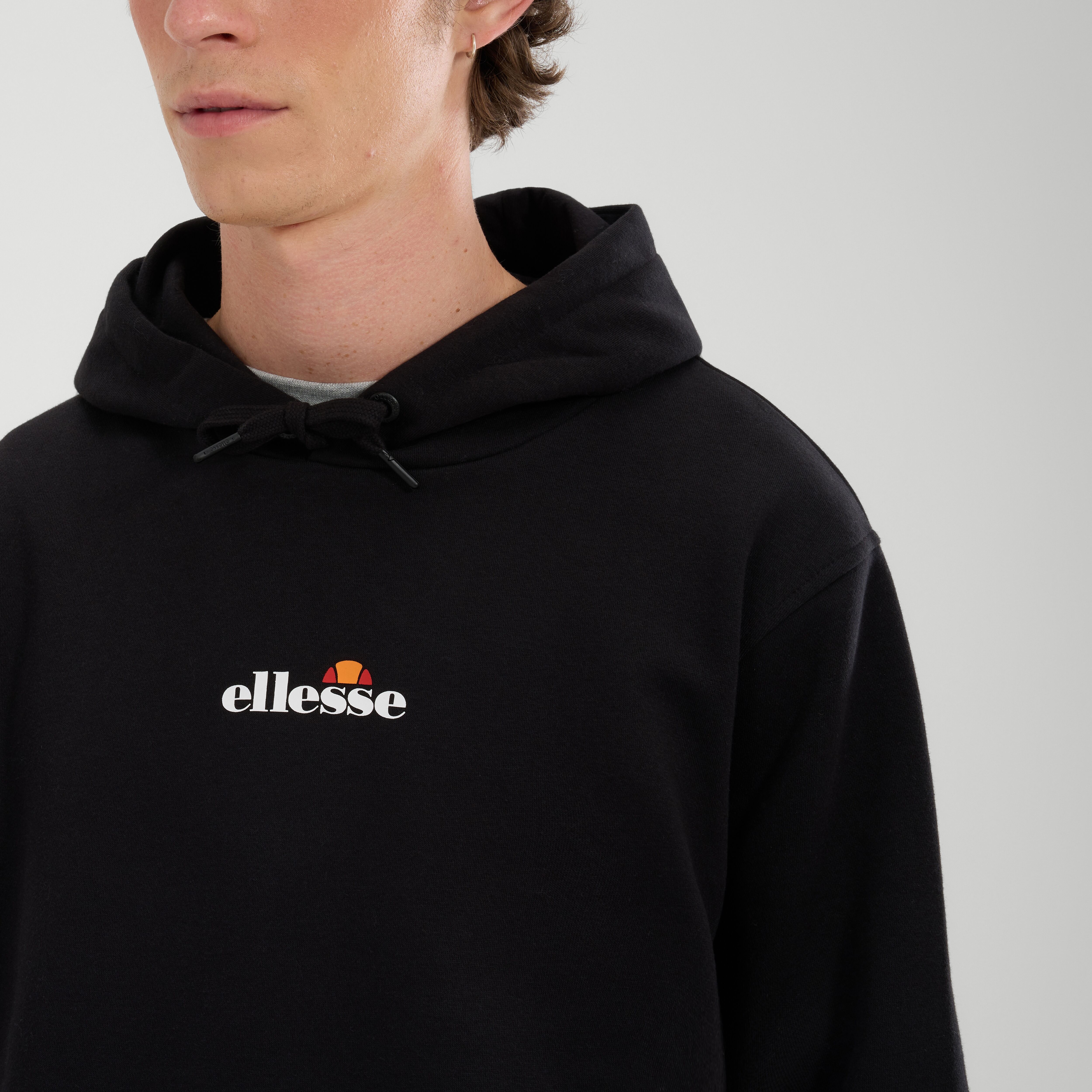 Jogginganzug ELLESSE "SUCRE 2 JOG SUIT", Herren, Gr. XS, schwarz, angeraute Sweatware, Obermaterial: 70% Baumwolle, 30% Polyester, Sportanzüge Jogginganzug, aus Baumwollmischung, mit Kapuze mit Kordelzug, auch in großen Größen