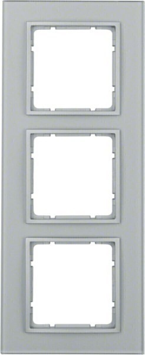 Berker BER B7 frame 10136414 drievoudig aluminium met glas