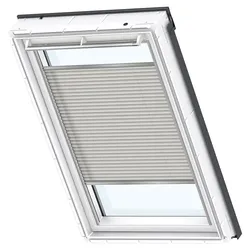 VELUX Plissee Uni Sand 1259 Faltstore, 080080, CFP,Elektro,VELUX,weiße Schiene