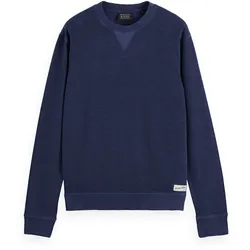 SCOTCH&SODA Herren Sweatshirt mit Struktur - Structured Sweatshirt, Pullover, einfarbig Dunkelblau / M