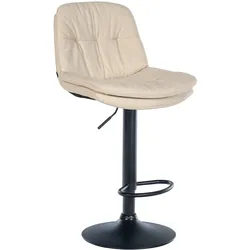 CLP Barhocker Laurel Stoff schwarz - Farbe: creme, Gestellmaterial: Metall matt schwarz