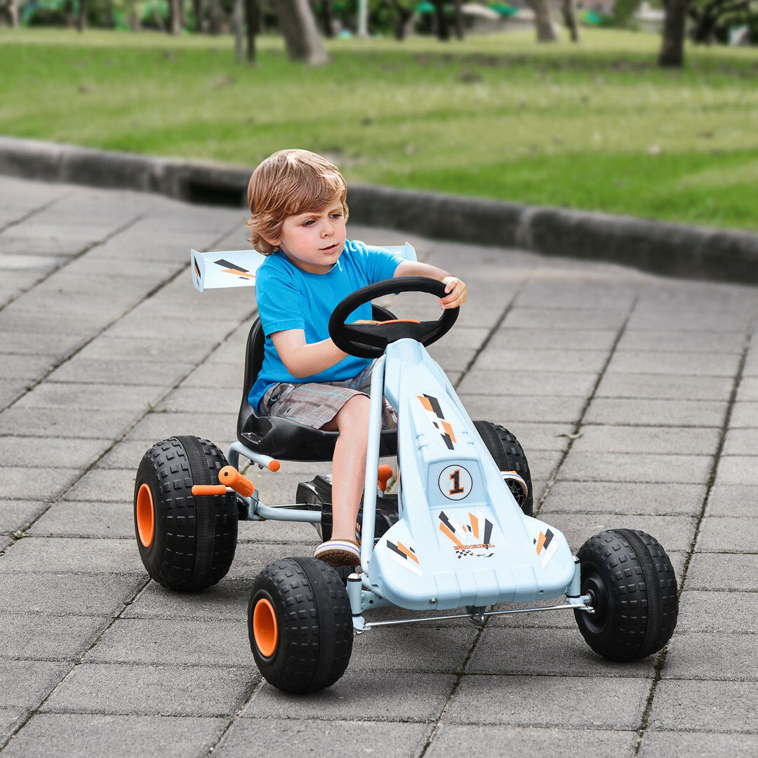 Isabelle & Max Halley Pedal Go Kart Kids Ride On Race Car with Brake for 3-6 Years Blue Blue 1