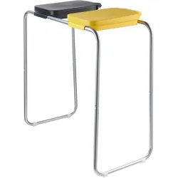 Müllsackständer mit Deckel, 120 L, Stahl 2 Fächer, Stahl, Kunststoff, silber