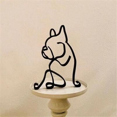 Uplift Picks Modern Wrought Iron Dog Figurine Abstract Animal Sculpture Home Decor 04