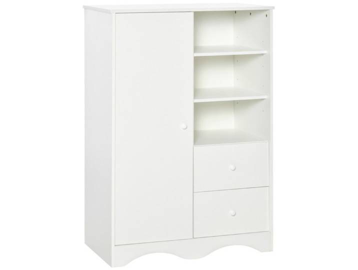 HOMCOM - Meuble de rangement - MDF classe E1 - 85.7x49.2x123.8cm - Blanc