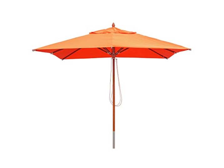 Mendler Gastronomie Holz-Sonnenschirm HWC-C57 eckig 3x3m - terracotta