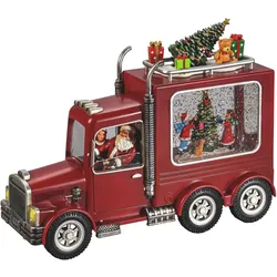 Konstsmide Weihnachtsbeleuchtung Wasserlaterne Weihnachtsmann im Truck, rot