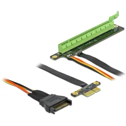 Delock PCI-E Riser Karte x1 zu x16 flexibel, gewinkelt, 80 cm, SATA, Mainboard Zubehör