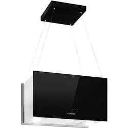 Kronleuchter L Inselabzugshaube 60cm Abluft: 577m3/h LED Touch Glas Schwarz