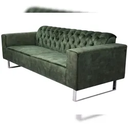 KAWOLA Sofa NILO 3-Sitzer Velvet Vintage moosgrün