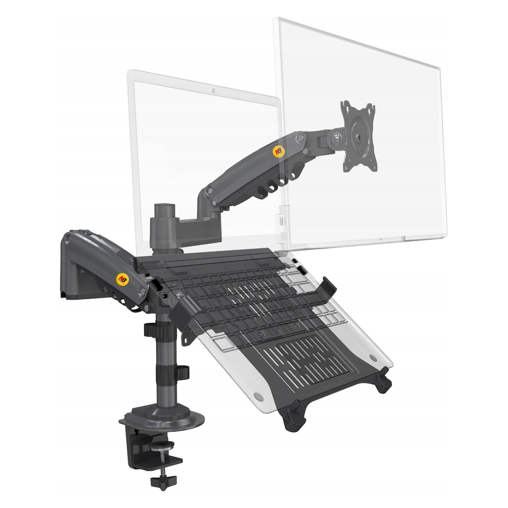 North Bayou Uchwyt biurkowy na monitor 17" - 27" i laptopa (H180-FP) (Tisch, 27") (H180-FP)