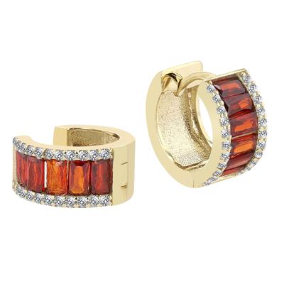 Klappcreolen ADELIA´S "Ohrringe – Klappcreole aus 333 Gold mit Zirkonia", Damen, Gr. Damen, rot (gold), Ohrringe Klappcreolen, Zum Verschenken – passend für viele Anlässe