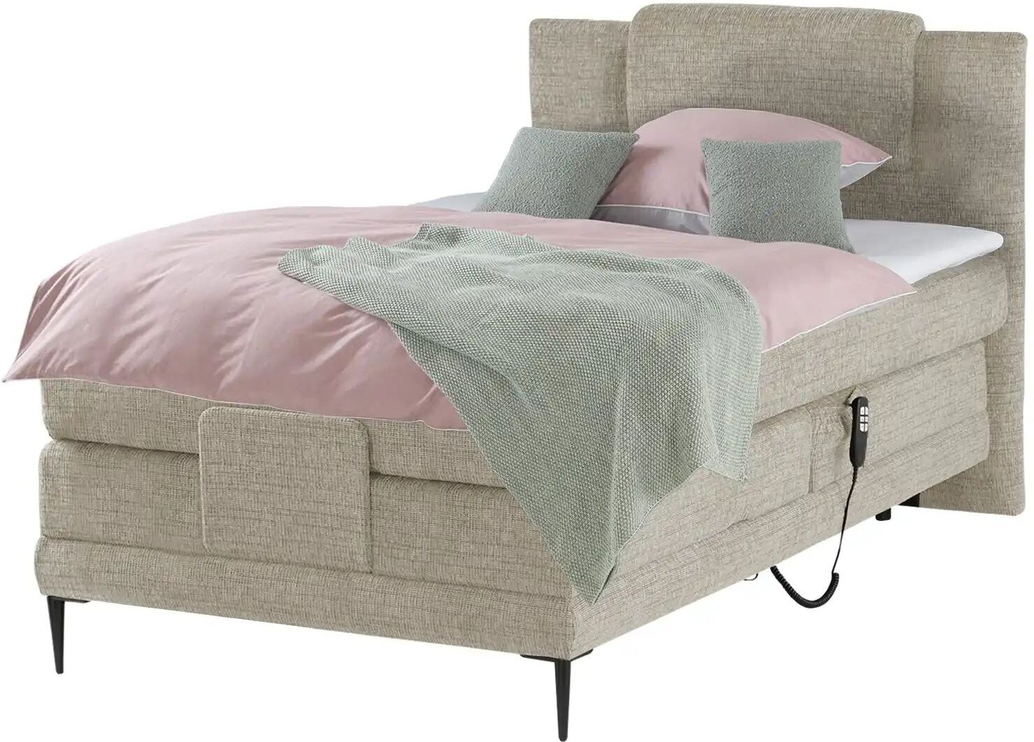 switch Motor-Boxspringbett  Wave ¦ beige ¦ Maße (cm): B: 130 H: 111