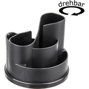 Ecobra Schreibtisch-Organizer 828001, Taichi, Kunststoff, 6 Fächer, drehbar, schwarz