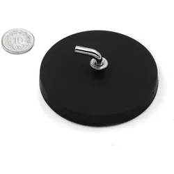 3x Supermagnete, Magnet, Magnetsystem gummiert mit L-Haken (1x)