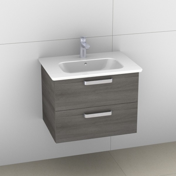 Artiqua 412 Waschtischunterschrank für Softmood T0557, Graphit Struktur quer, 412-WU2L-I30-7098-401 412-WU2L-I30-7098-401