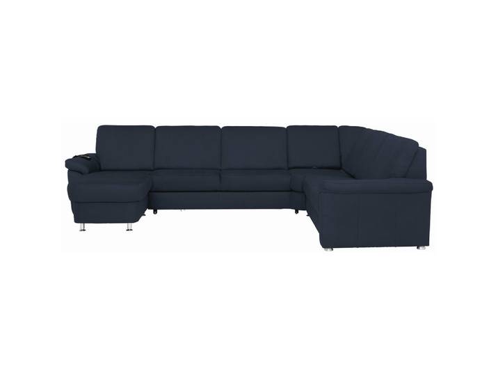 Beldomo System Wohnlandschaft, Blau, Metall, 6-Sitzer, U-Form, 336x240 cm, Goldenes M, Typenauswahl, Bettkasten erhältlich, Fußauswahl, Stoffauswahl, seitenverkehrt Bettfunktion Hocker Rückenfutter, individuell planbar, Wohnzimmer, Sofas & Couches, Wohnlandschaften, Wohnlandschaft U-Form