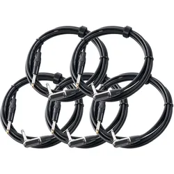 Pronomic Stage INST-A-3 Instrumentenkabel Winkelstecker 3 m schwarz 5x Set