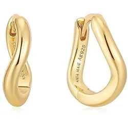 ANIA HAIE - HUGGIE HOOP EARRINGS - TWIST - gold