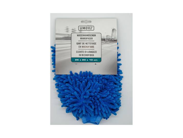 Umove Waschhandschuh Mikrofaser blau