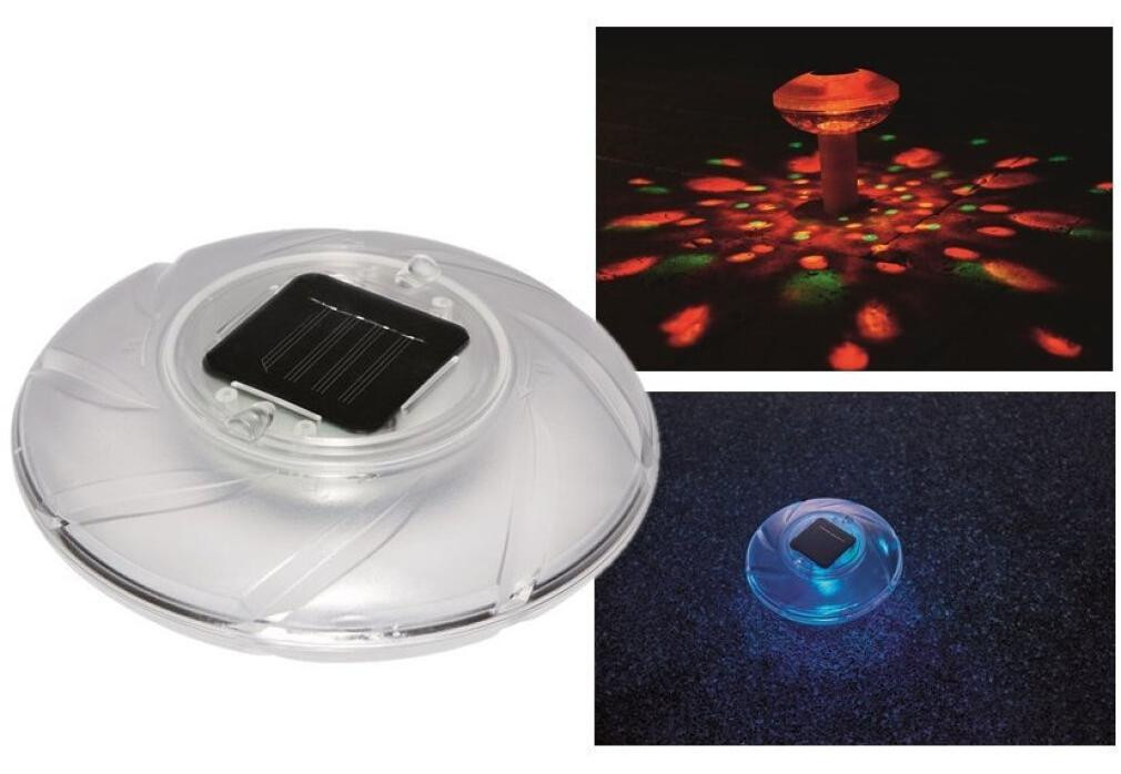 Bestway solar-aangedreven drijvende LED-zwembadverlichting, diameter: 18 cm