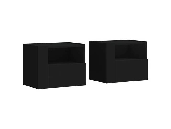 JILL'S - Ensemble de 2 armoires de chevet Tables de chevet murales Lot de 2 - noir 45x30x35cm OCT76852608