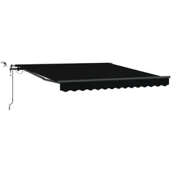vidaXL Automatische einziehbare Markise mit LED Schwarz 300x250 cm