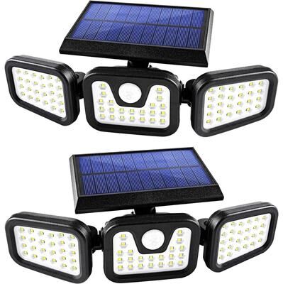 All Categories Goods Outdoor Solar Security Light, Motion Sensor LED, Head Waterproof Lamp For All Seasons 2 pack