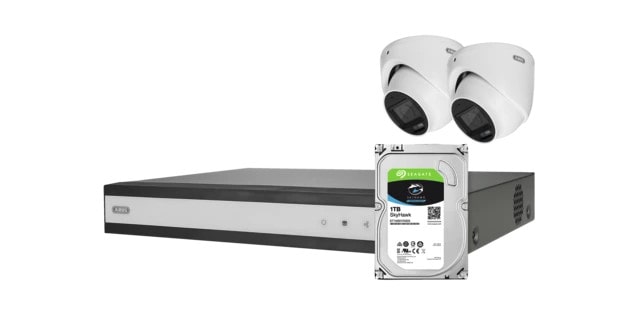 ABUS Analog-Video-Set: 2 Mini-Dome-Kameras + Rekorder 1TB