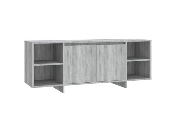GHVBNMF TV Schrank Lowboard Grau Sonoma 130x35x50 cm Holzwerkstoff Stabiler TV Ständer mit 2 Türen und 2 Fächern für Medienkonsolen im Wohnzimmer oder Schlafzimmer. Leicht abwischbar.
