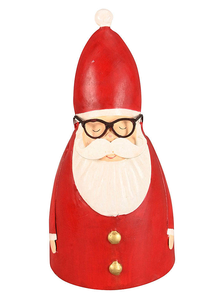 POSIWIO Dekofigur "Weihnachtsmann Mit Brille" in Rot/ Weiß - (H)20 cm - onesize