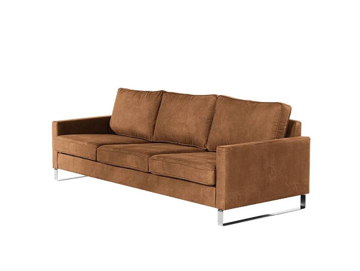 3-Sitzer Sofa Braun/Nougat Microfaser Bice 240 x 85 x 94cm Modern
