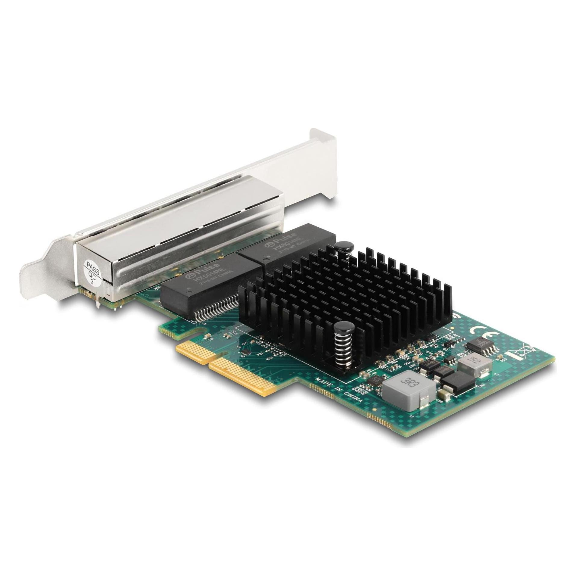Delock PCI Express x4 Karte zu 4 x RJ45 Gigabit LAN BCM (Mini PCI Express, PCI-E x4) (88208)
