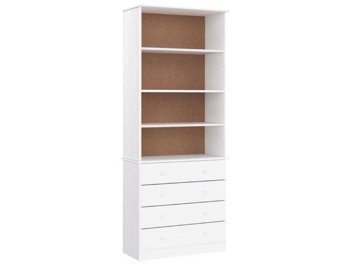 VENTE-FLASH Bibliothèque-Placard à Livres tiroirs ALTA blanc 77x35x186 5cm bois massif pin(447444)ZLH