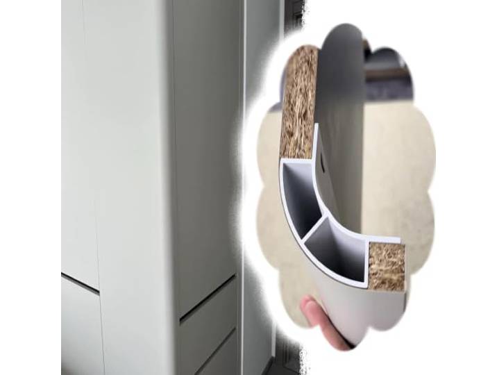 Verdeckt Anzubringende PVC-Viertelstab-Leiste Robuste Bogenförmige Innenverkleidung TV-Möbel/Kleiderschränke – Kantenprofil Möbelplatten R36/R50/R80/R100/R150/R200mm