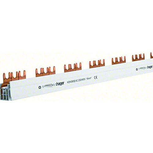 Hager KDN380B Faserail 3P 80A 16qmm 57 Eenh. Vorkaansluiting Geïsoleerd Grijs