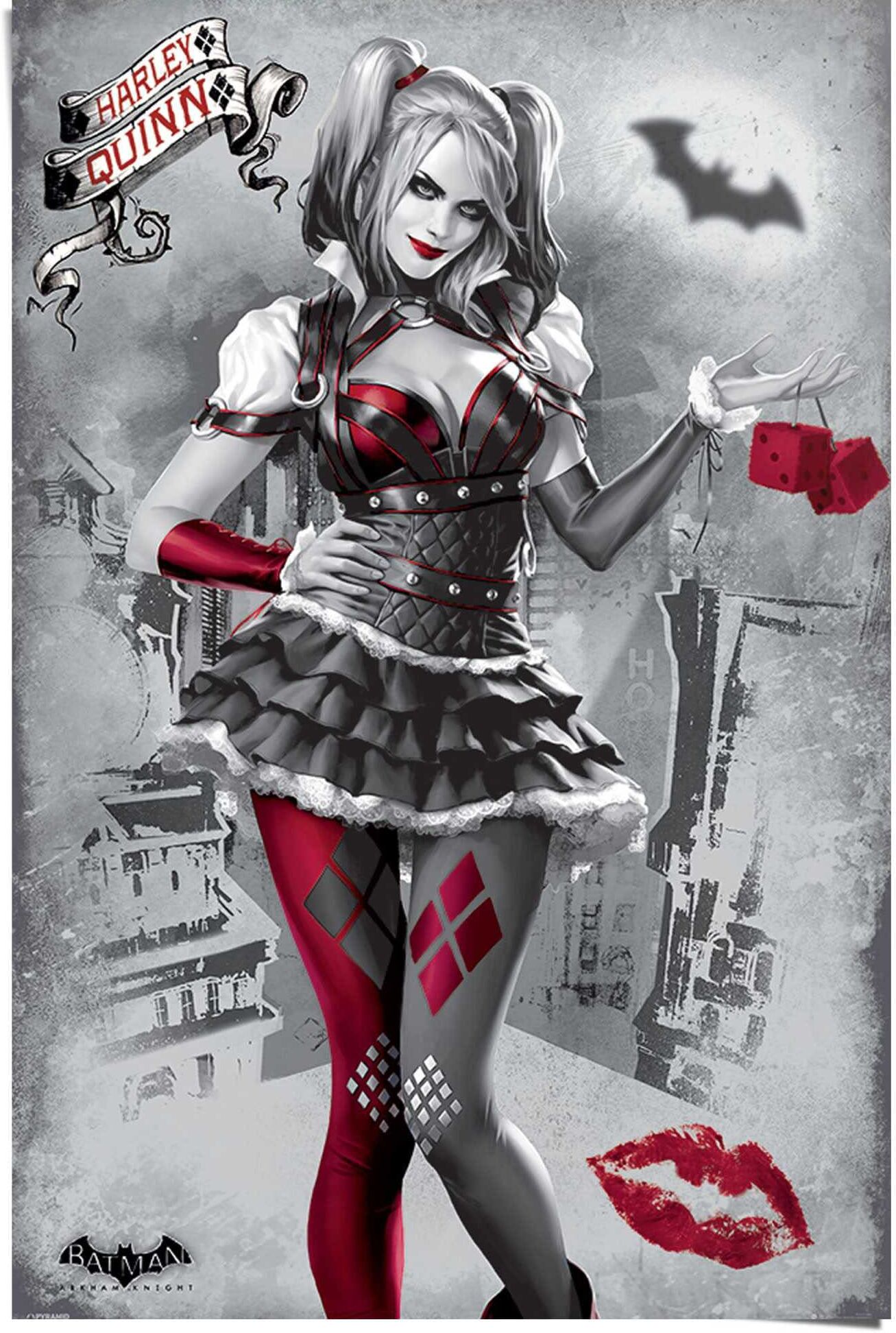 Reinders! Poster REINDERS "Batman Harley Quinn", weiss (farbe bild(er): weiß), B:61cm H:91,5cm, Papier, Bilder, Poster farbe bild(er): weiß B/H/T: 61cm x 91,5cm, 1 Stk.