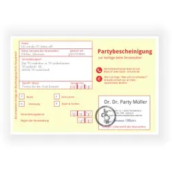 Einladungskarte Geburtstag: Arztbescheinigung in Creme