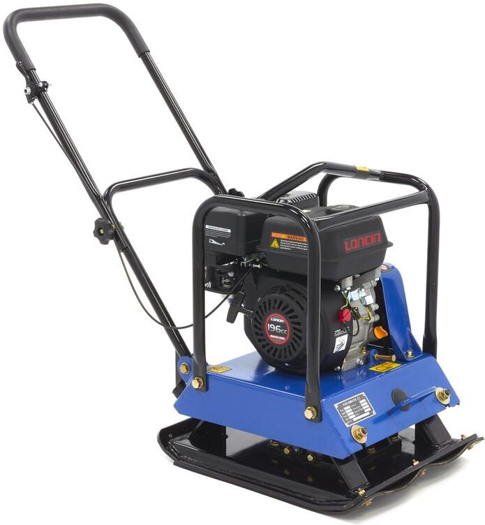 HBM Professional 6,5 HP Rüttelplatte inklusive Radsatz und Gehwegschutzplatte 15000N