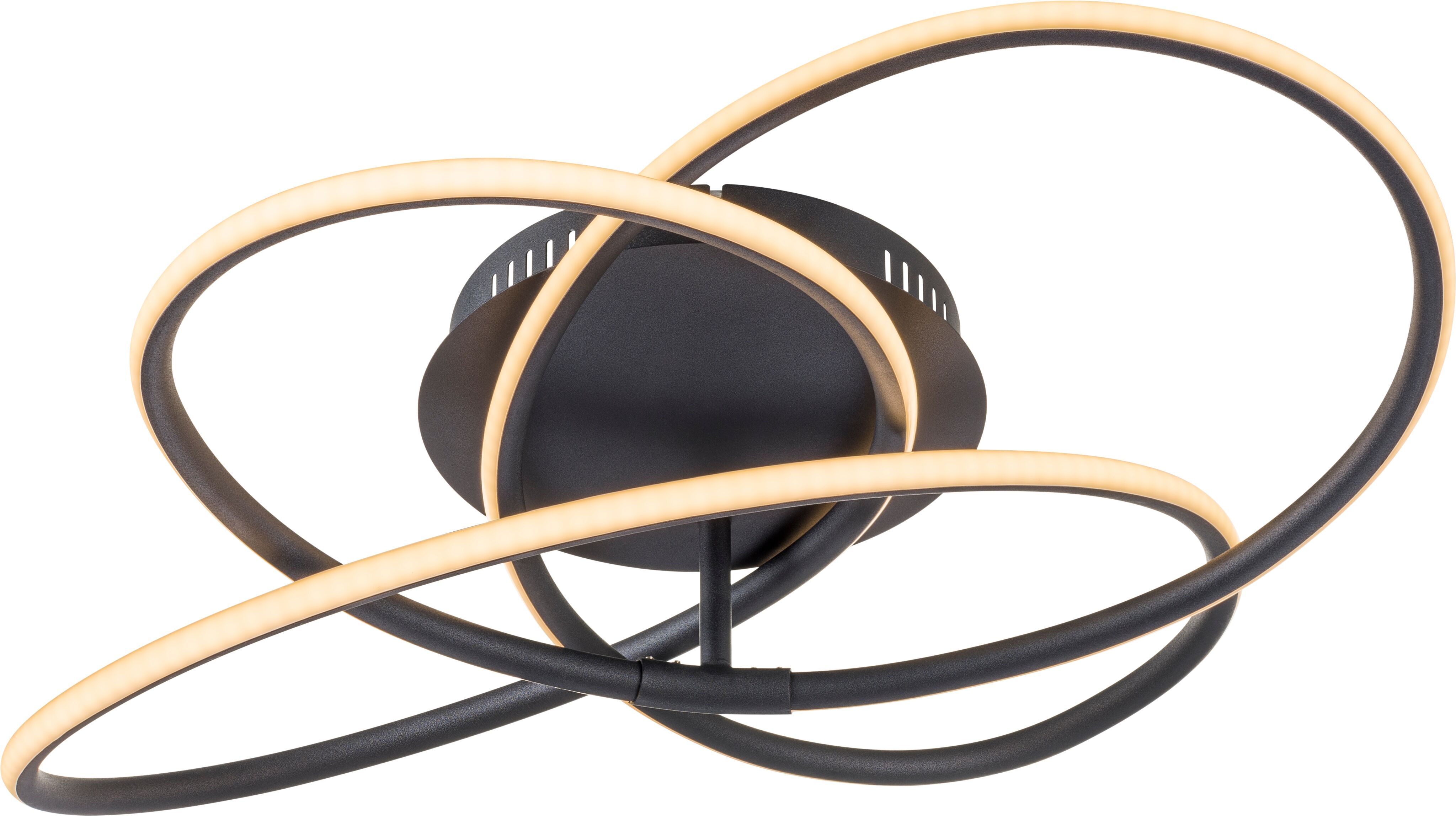 GLOBO LIGHTING LED Deckenleuchte "PANDA", schwarz, Leuchten, Deckenlampe/Wohnzimmer/Schlafzimmer/modern, LED Deckenleuchte